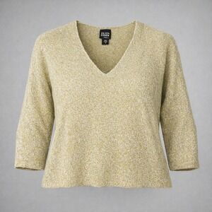 EILEEN FISHER Womens XL Green Alpaca Merino Wool Sweater Relaxed Poet Quiet Luxe
